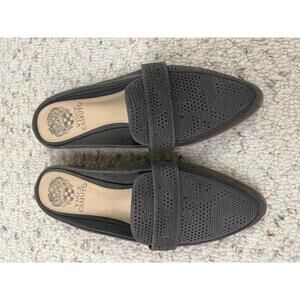 Vince Camuto Women's Gray Perforated Pointed Toe Slip-On Loafers